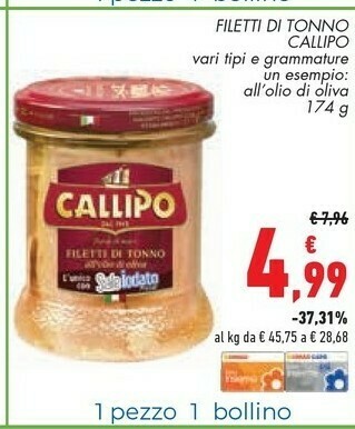 Conad Superstore Callipo Filetti Di Tonno offerta