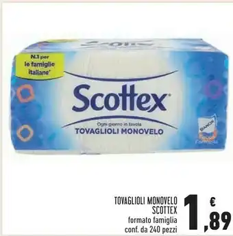 Conad Superstore Scottex Tovaglioli Monovelo 240 Pezzi offerta