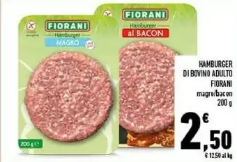 Conad Fiorani Hamburger Di Bovino Adulto Scottona 200 G(ml) offerta