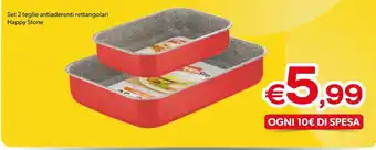Set 2 teglie antiaderenti rettangolari Happy Stone