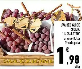 Conad Uva Red Globe Sicilia offerta