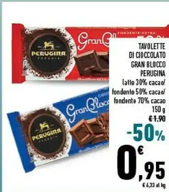 Conad Perugina Gran Blocco 50% Fondente Extra 150 G(ml) offerta