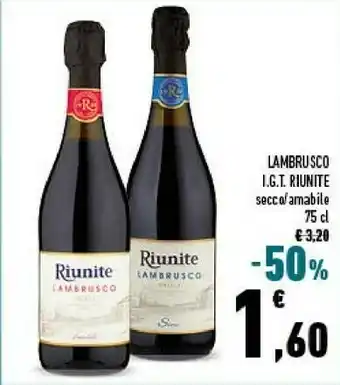 Conad Riunite Lambrusco Emilia Secco 750 G(ml) offerta