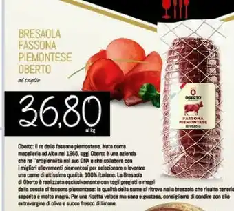Conad Oberto Bresaola Fassona Piemontese offerta