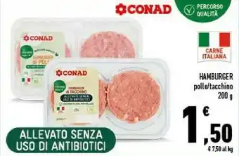 Conad Conad Hamburger Pollo/ Tacchino offerta