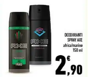 Conad Axe Deodoranti Spray Africa offerta