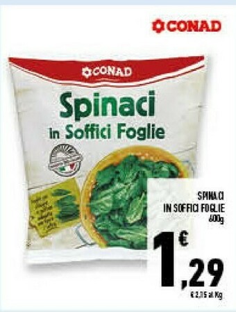Conad Conad - Spinaci In Soffici Foglie 600 G(ml) offerta
