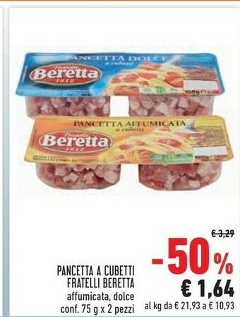 Conad Fratelli Beretta - Pancetta Affumicata A Cubetti 150 G(ml) offerta