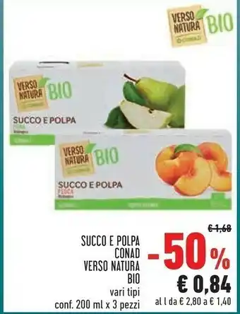 Conad Conad - Succo E Polpa Di Pesca Biologico 600 G(ml) offerta