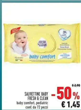 Conad Fresh & Clean Salviettine Baby Comfort/ Pediatric offerta
