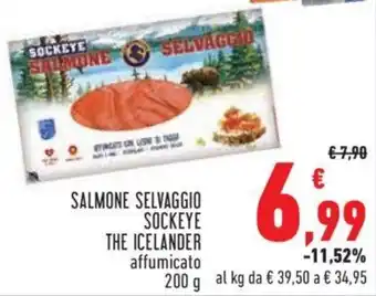 Conad City SALMONE SELVAGGIO SOCKEYE THE ICELANDER affumicato 200 g offerta