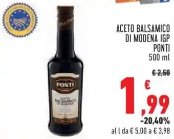 Conad City ACETO BALSAMICO DI MODENA IGP PONTI 500 ml offerta