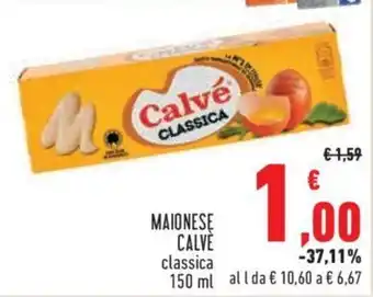 Conad City MAIONESE CALVE classica 150 ml offerta