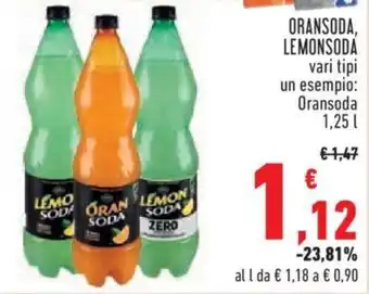 Conad City ORANSODA, LEMONSODA vari tipi 1,25 l offerta