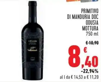 Conad City PRIMITIVO DI MANDURIA DOC ODUSIA MOTTURA 750 ml offerta