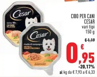 Conad City CIBO PER CANI CESAR vari tipi 150 g offerta