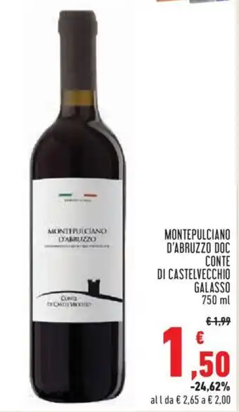 Conad City MONTEPULCIANO D'ABRUZZO DOC CONTE DI CASTELVECCHIO GALASSO 750 ml offerta