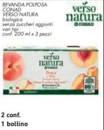 Conad City BEVANDA POLPOSA CONAD VERSO NATURA conf. 200 ml x 3 pezzi offerta
