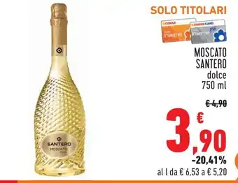 MOSCATO SANTERO dolce 750 ml