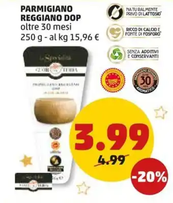 PENNY PARMIGIANO REGGIANO DOP oltre 30 mesi 250 g offerta
