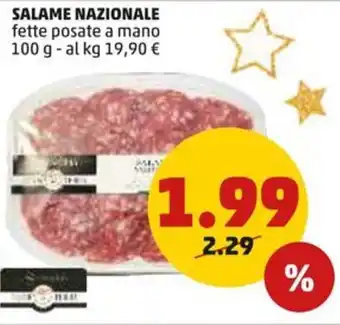 PENNY SALAME NAZIONALE fette posate a mano 100 g offerta