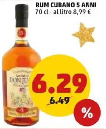PENNY RUM CUBANO 5 ANNI 70 cl offerta