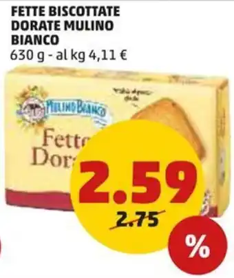 PENNY FETTE BISCOTTATE DORATE MULINO BIANCO 630 g offerta
