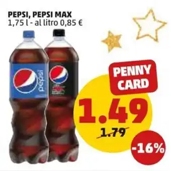 PENNY PEPSI, PEPSI MAX 1,75 l offerta
