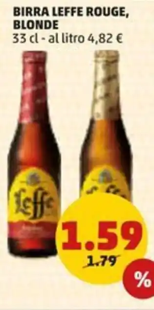 PENNY BIRRA LEFFE ROUGE, BLONDE 33 cl offerta