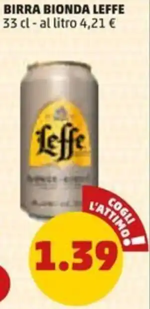 PENNY BIRRA BIONDA LEFFE 33 cl offerta