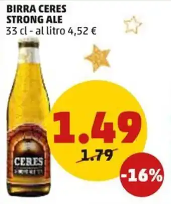PENNY BIRRA CERES STRONG ALE 33 cl offerta