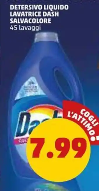 PENNY DETERSIVO LIQUIDO LAVATRICE DASH SALVACOLORE 45 lavaggi offerta