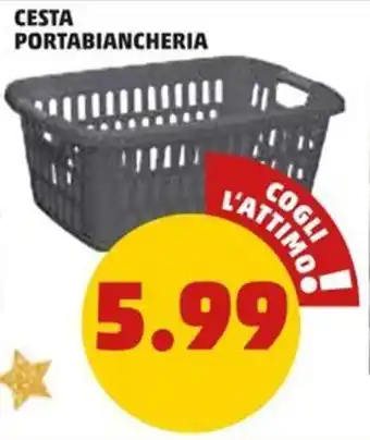 PENNY CESTA PORTABIANCHERIA offerta