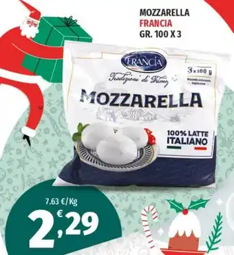 Vivo Supermercati MOZZARELLA FRANCIA GR. 100 X 3 offerta