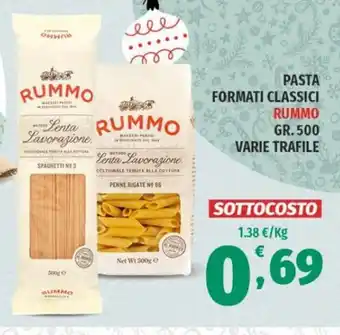Vivo Supermercati PASTA FORMATI CLASSICI RUMMO GR. 500 VARIE TRAFILE offerta