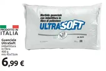Carrefour Guanciale UltraSoft imbottitura in fibra 400 g mis 45x75cm offerta