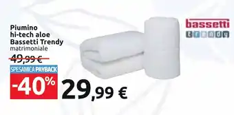 Carrefour Piumino hi-tech aloe Bassetti Trendy matrimoniale offerta