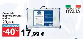 Carrefour Guanciale memory cervical o aloe offerta