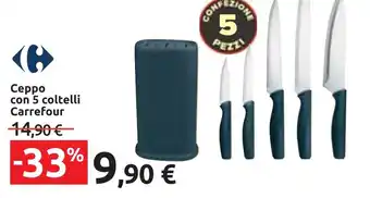 Ceppo con 5 coltelli Carrefour