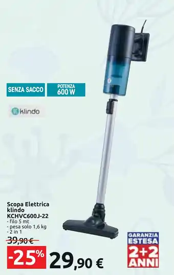 Carrefour Scopa Elettrica klindo KCHVC600J-22 offerta