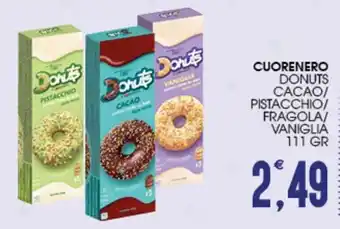 CUORENERO DONUTS CACAO/ PISTACCHIO/ FRAGOLA/ VANIGLIA 111 GR