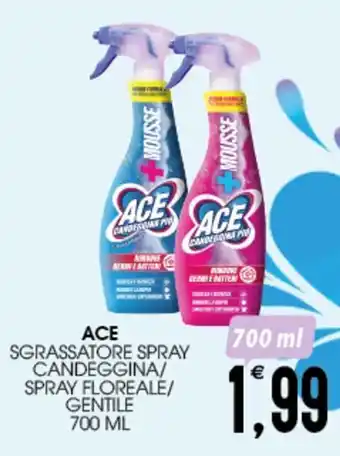 ACE SGRASSATORE SPRAY CANDEGGINA/ SPRAY FLOREALE/ GENTILE 700 ML