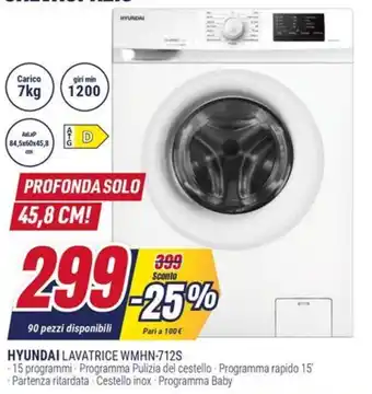Trony HYUNDAI LAVATRICE WMHN-712S offerta