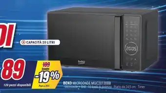 Trony BEKO MICROONDE MGC20130BB offerta