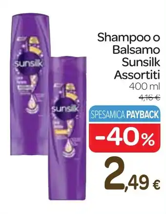 Carrefour Express Shampoo o Balsamo Sunsilk Assortiti 400 ml offerta
