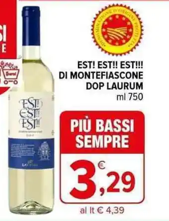 Iperal EST! EST!! EST!!! DI MONTEFIASCONE DOP LAURUM ml 750 offerta