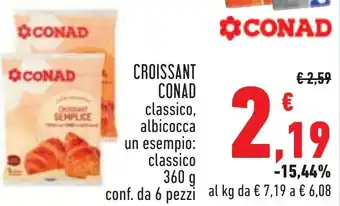 Conad Margherita CROISSANT CONAD 360 g conf. da 6 pezzi offerta
