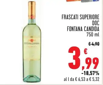 Conad Margherita FRASCATI SUPERIORE DOC FONTANA CANDIDA 750 ml offerta