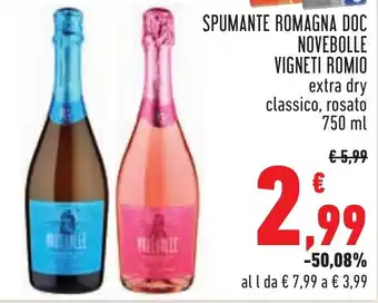 SPUMANTE ROMAGNA DOC NOVEBOLLE VIGNETI ROMIO extra dry classico, rosato 750 ml