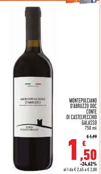MONTEPULCIANO D'ABRUZZO DOC CONTE DI CASTELVECCHIO GALASSO 750 ml